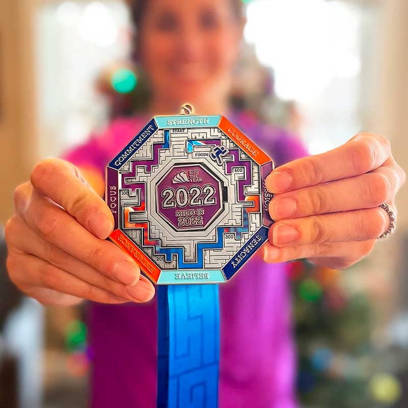 Run The Year 2022 Fitness Challenge Medal | Run The Edge
